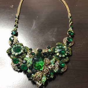 Fancy green gem necklace